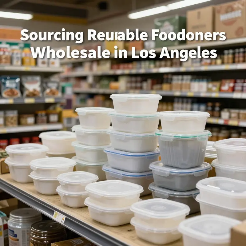 A vibrant wholesale store in Los Angeles stocked with a wide range of reusable food containers.