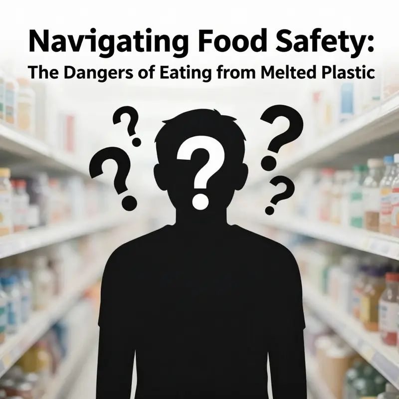 Understanding the potential health risks associated with consuming food from melted plastic.