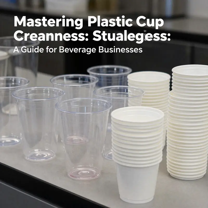 Staff effectively rinsing plastic cups immediately after use to remove residues.
