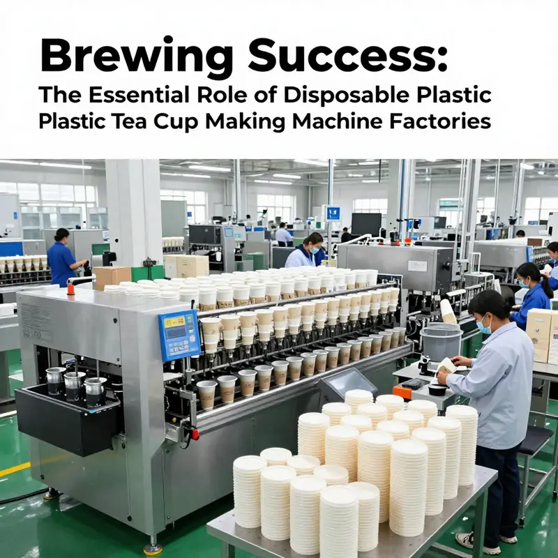 Efficient production of disposable plastic tea cups in a modern factory setting.