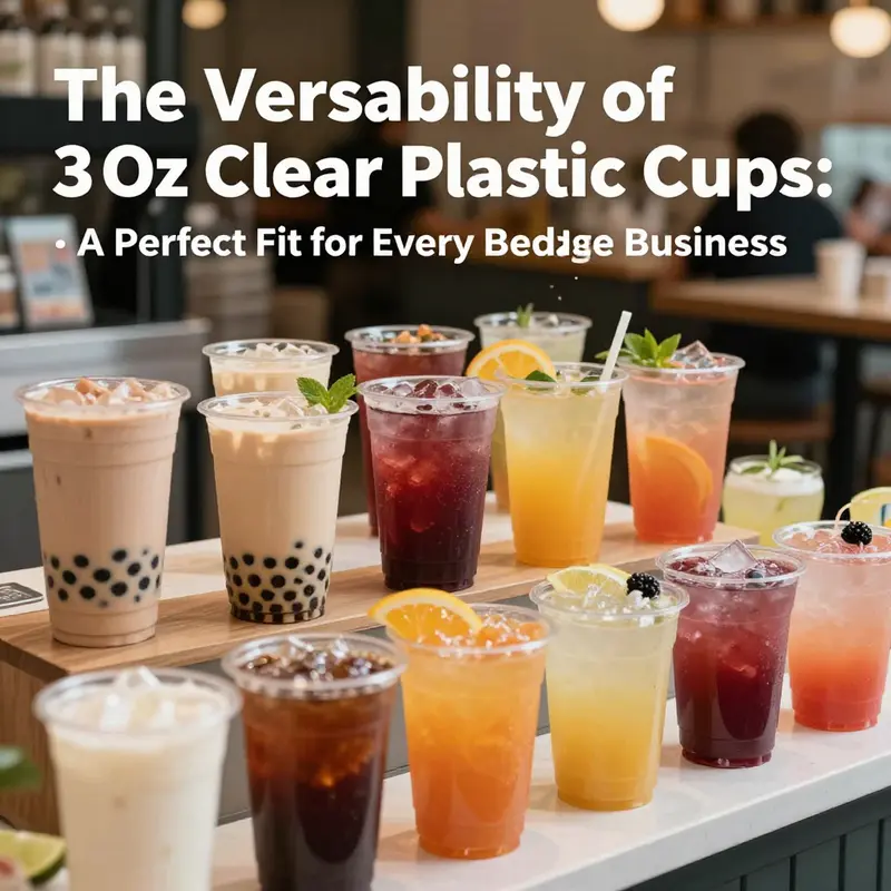 Diverse applications of 3 oz clear plastic cups in beverage services and events.