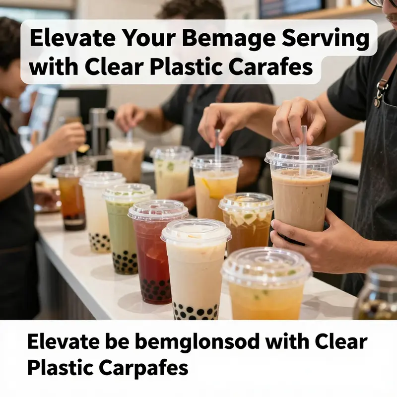 The elegant design of the clear plastic carafe showcases its functionality in a modern dining setting.