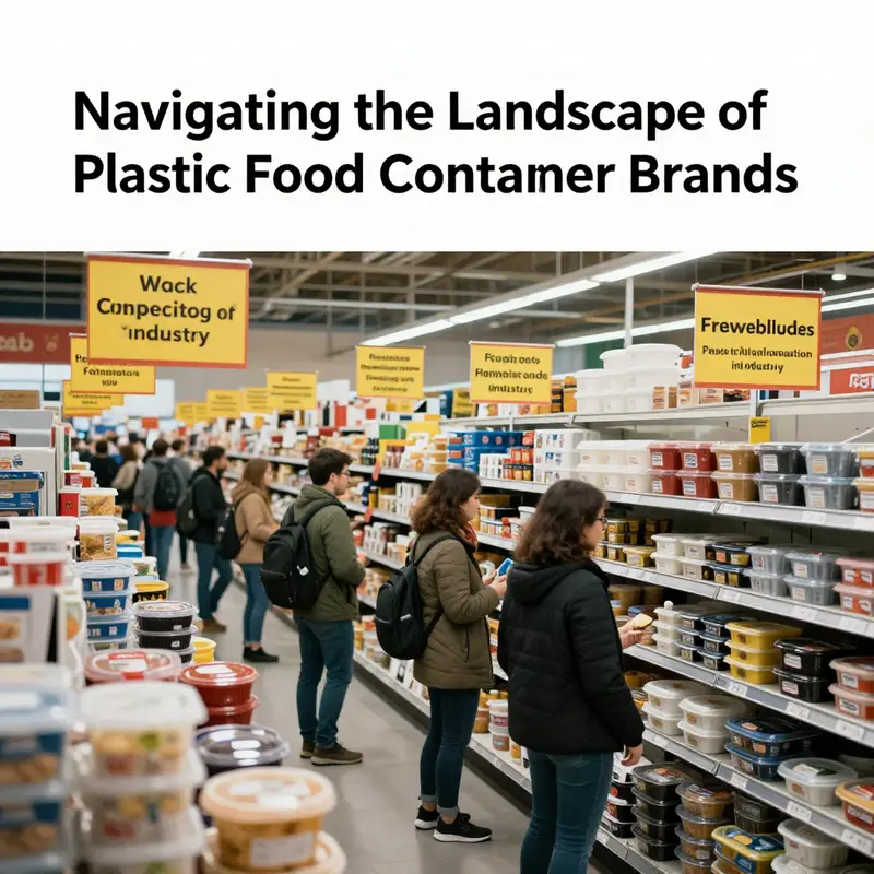 A diverse selection of plastic food containers highlighting key brands in the market.