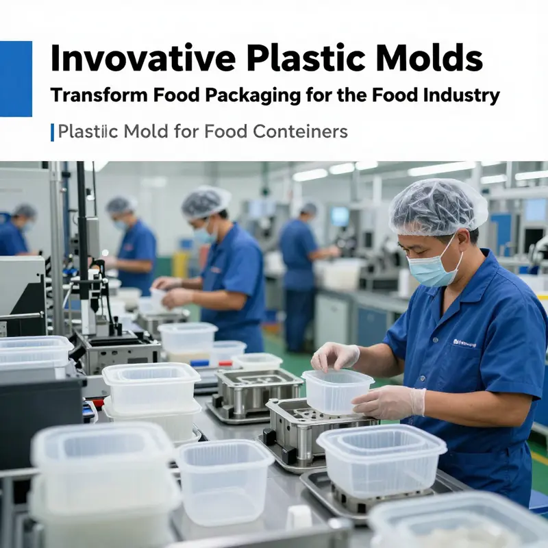 Factory scene of plastic molds for food containers, emphasizing the robust manufacturing landscape.