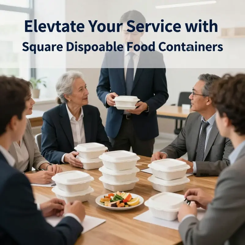 Showcasing the diverse materials used for square disposable food containers, highlighting their eco-friendly attributes.