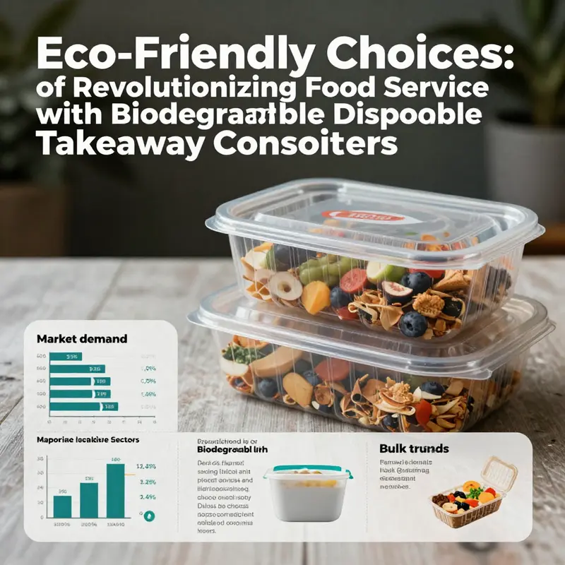 Sustainable materials such as cornstarch and sugarcane bagasse are used in the production of biodegradable containers.