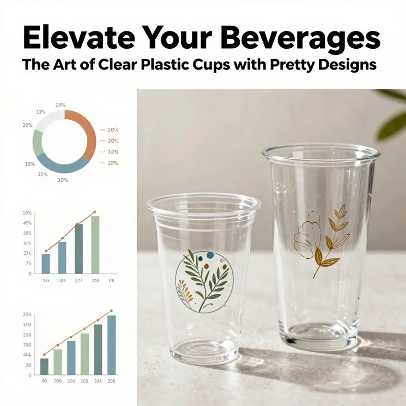 Different design techniques enhance the aesthetic appeal of clear plastic cups.