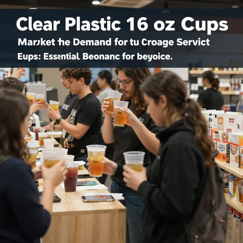 Various types of clear plastic 16 oz cups highlighting their material compositions.