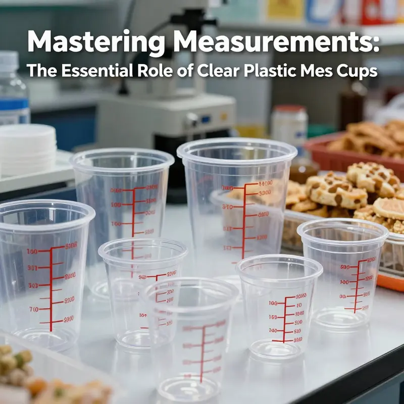 Clear plastic measuring cups in action, showcasing their key role in food preparation and cooking accuracy.