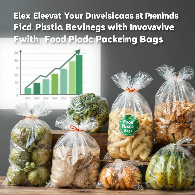 A variety of food plastic packaging bags designed for diverse applications in the food industry.