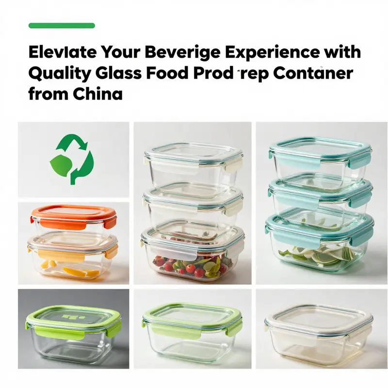 A variety of glass food preparation containers presented in a professional kitchen setting.