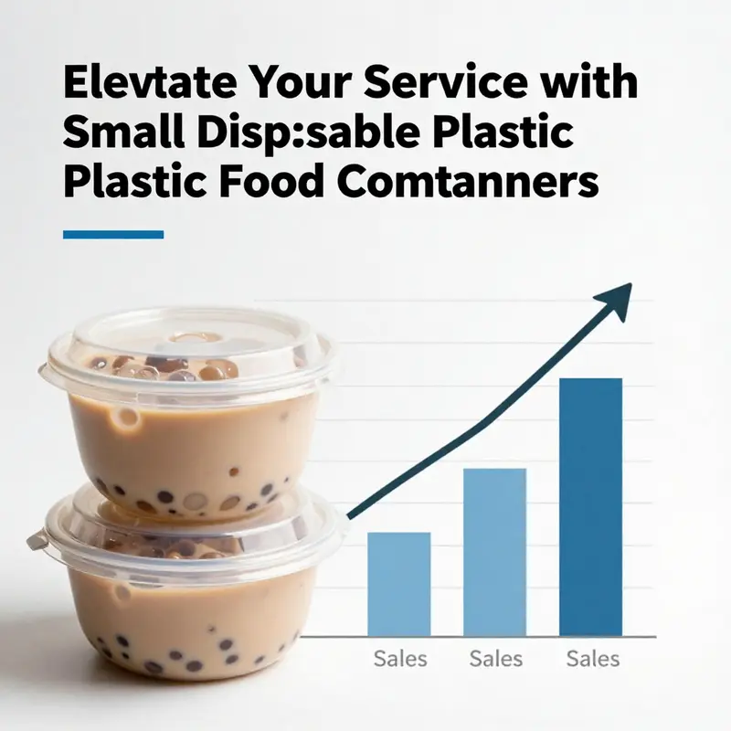 Small disposable plastic food containers showcasing materials and safety labels.