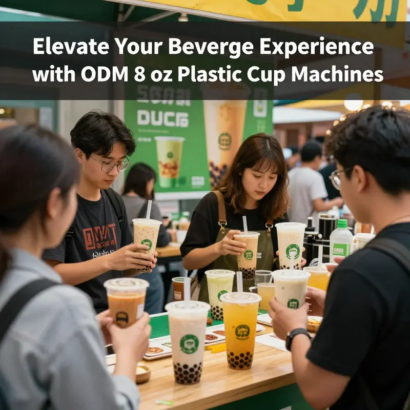 The cutting-edge design of the ODM 8 oz plastic cup machine at work with various disposable trays.