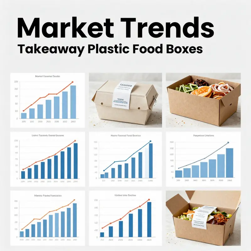 Diverse takeaway plastic food boxes highlighting material characteristics like polypropylene’s safety and durability.