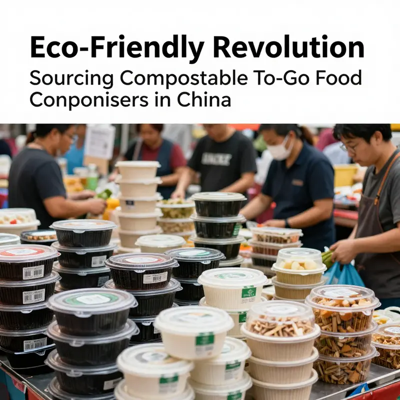 A bustling market illustrating the demand and variety of compostable to-go food containers available from wholesalers in China.