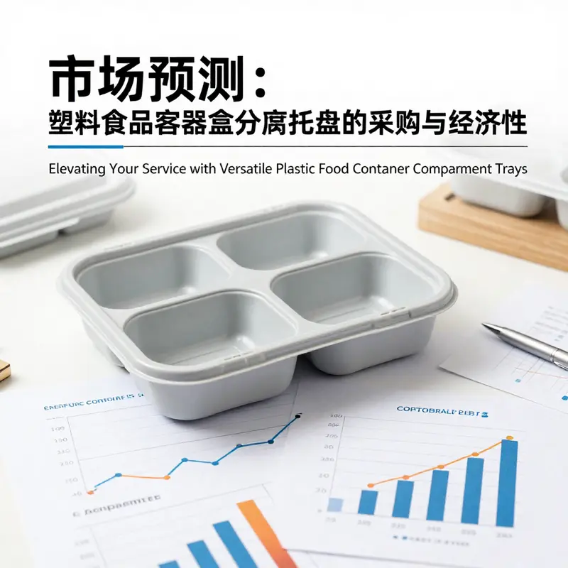 A multi-compartment plastic food tray showcasing different food items, perfect for efficient service.