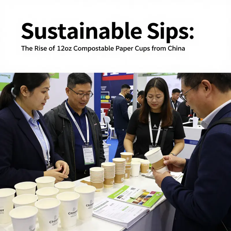 12oz compostable paper cups showcasing their double-wall design and eco-friendly materials.