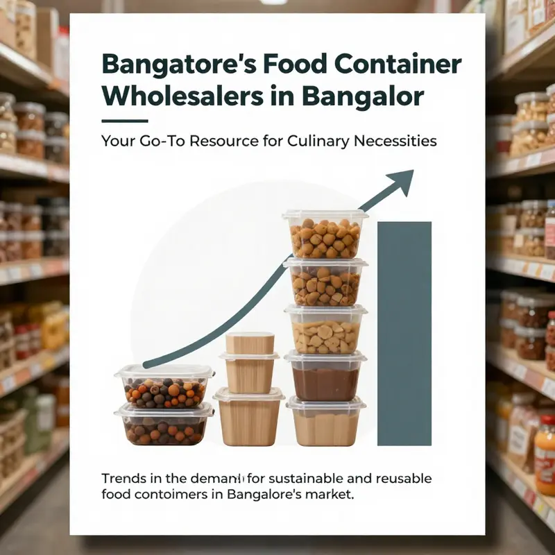 A vibrant scene of food container wholesalers in Bangalore highlighting a variety of container types.