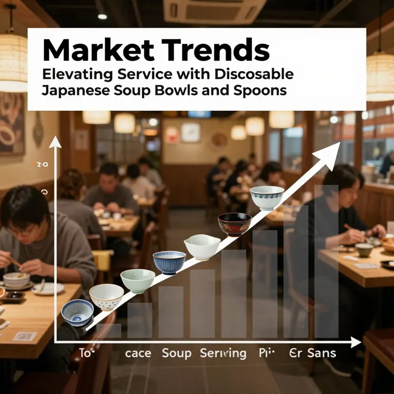 A collection of elegant disposable Japanese soup bowls and spoons showcasing modern design.