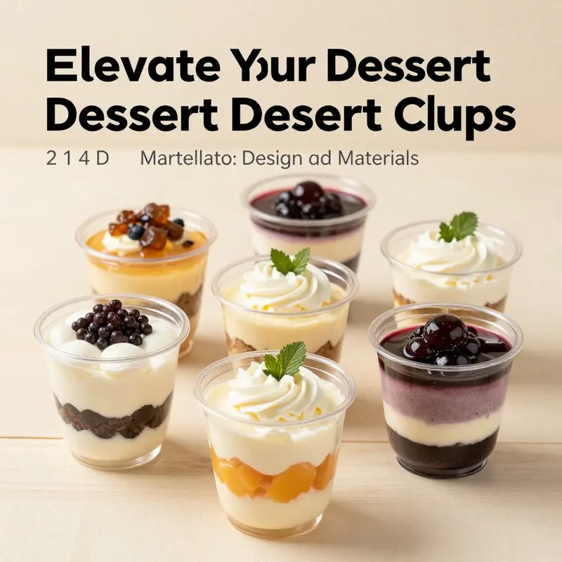 Martellato dessert cups displaying their elegant design with layers of colorful desserts.