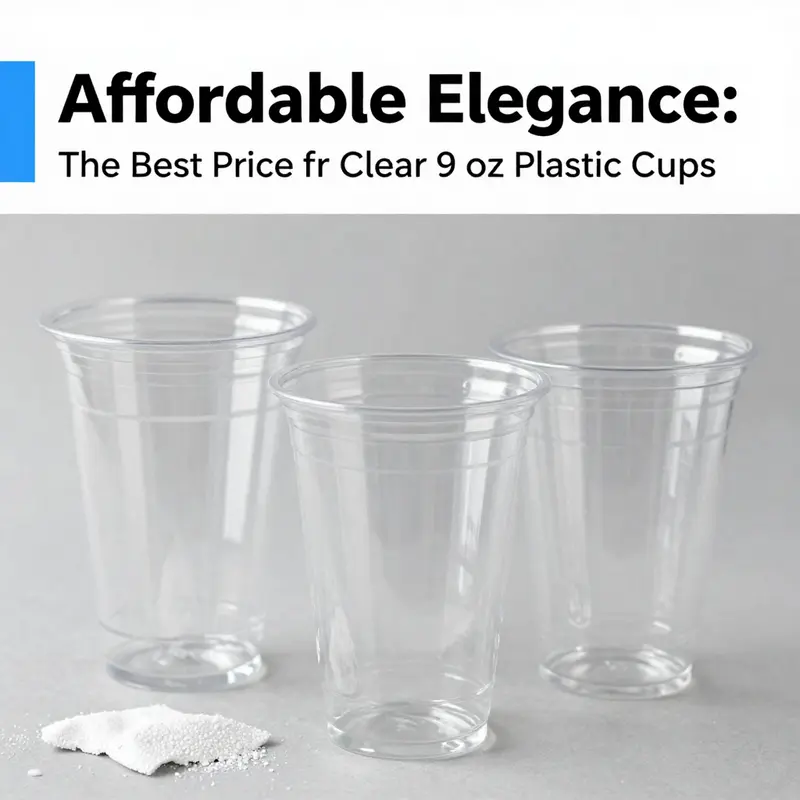 Comparison of pricing for 9 oz clear plastic cups across multiple suppliers.