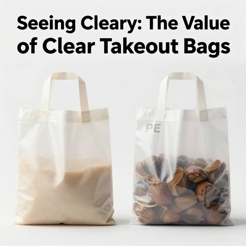 Clear takeout bags in a bubble tea shop attract customers with their transparency and vibrant contents.