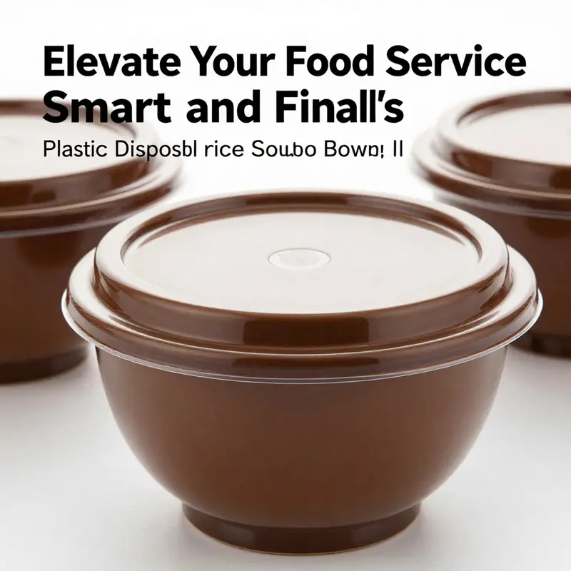 Smart and Final’s plastic disposable rice soup bowls showcasing their sturdy polypropylene construction.