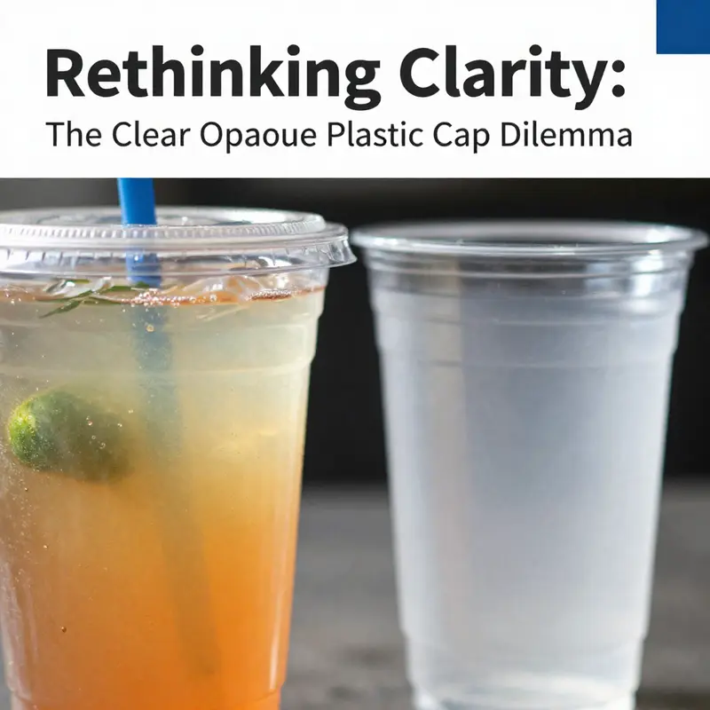 A collection of clear and opaque plastic cups highlighting the paradox in terminology.