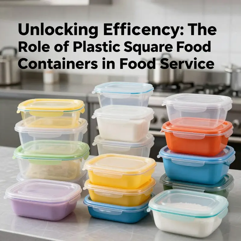 Different types of plastic square food containers made from PP and HDPE are displayed, highlighting their unique features.