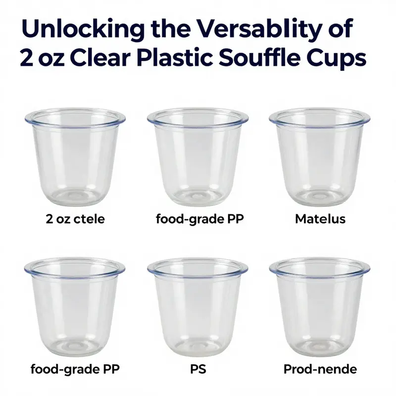 Versatile applications of 2 oz clear plastic souffle cups in various settings.