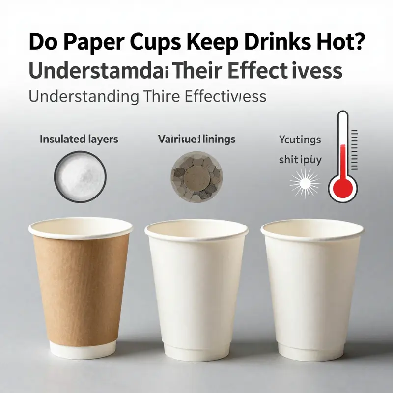 Comparison of insulated and standard paper cups showcasing their capacity to keep drinks hot.