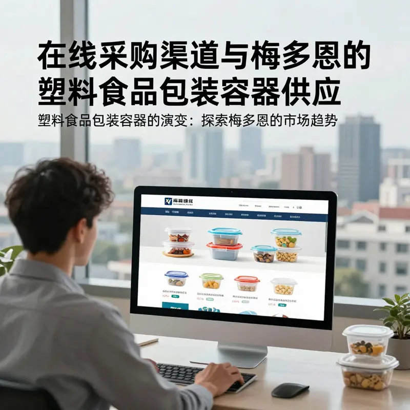 梅多恩地区的街道场景,展示了多种塑料食品包装容器的使用情况。