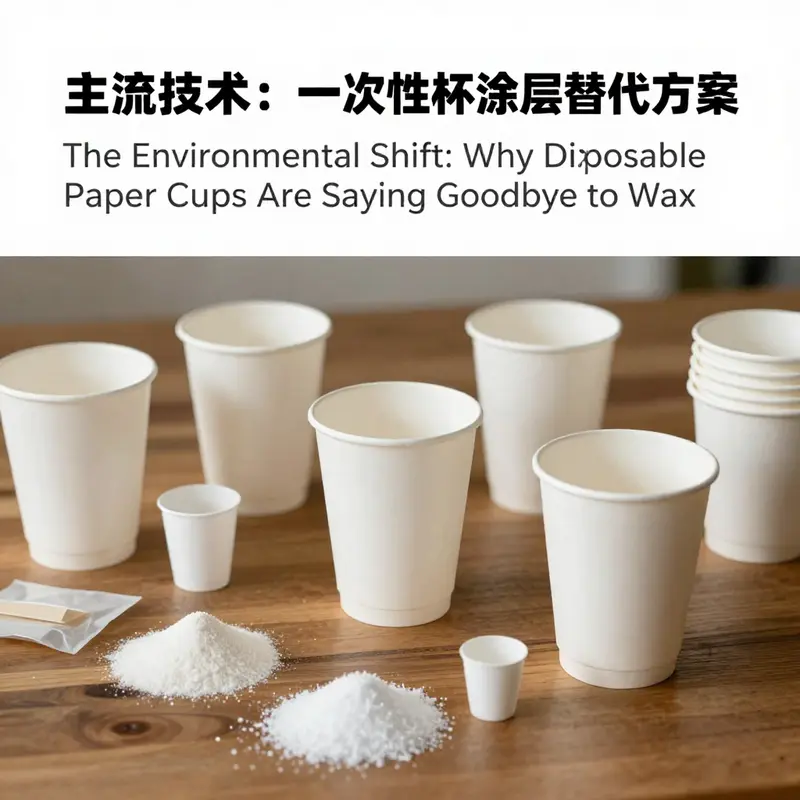 Comparing traditional wax-coated cups with modern alternatives in a lively café environment.