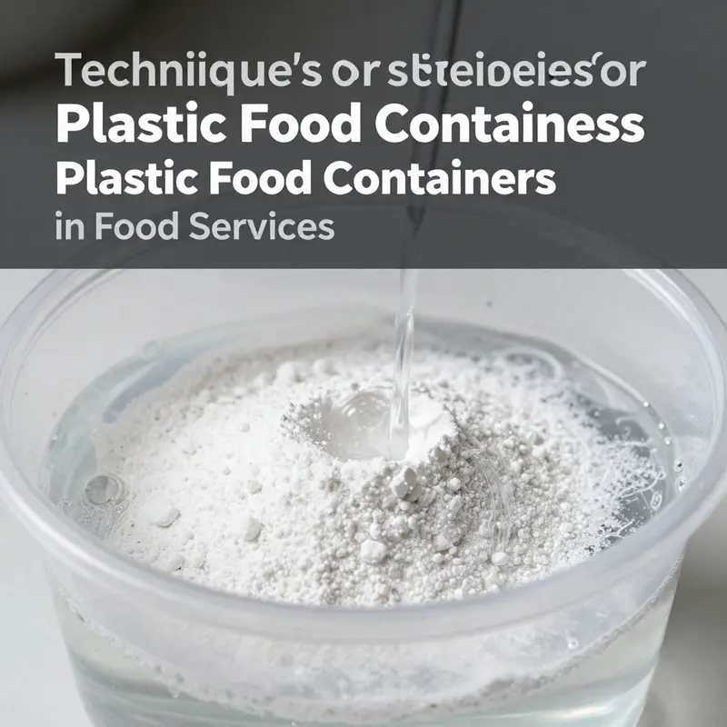 Staff cleaning plastic food containers in a professional kitchen, embodying best hygiene practices.