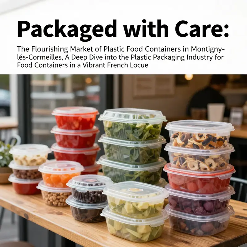 A lively café with various colorful plastic food containers, highlighting their importance in the dining experience.