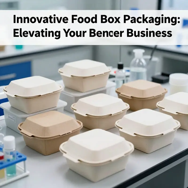 A collection of sustainable food boxes highlighting eco-friendly materials.