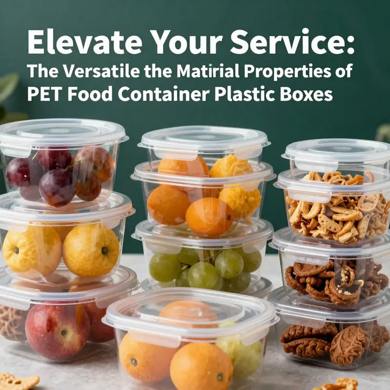 Close-up of PET food containers emphasizing their clarity and durability.