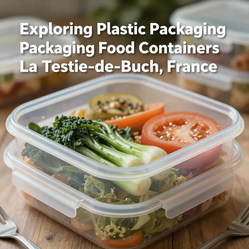 Diverse types of plastic food containers available in La Teste-de-Buch’s market.