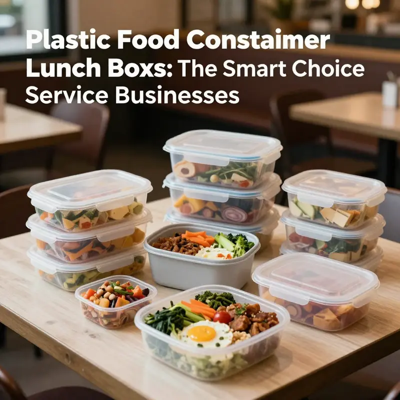 A vibrant display of plastic food container lunch boxes on a table, showcasing attractive food presentation.