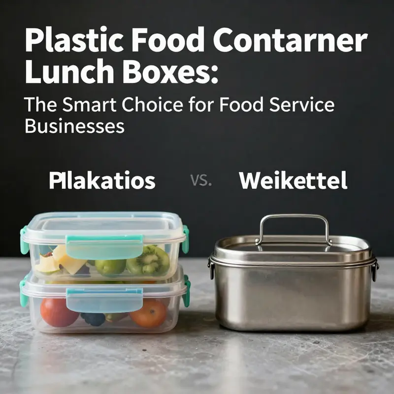 Various plastic food container lunch boxes showcasing their food-grade materials and safety certifications.