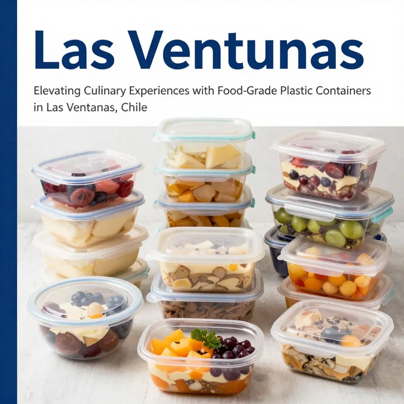 Various food-grade plastic containers suitable for culinary use in Las Ventanas, Chile.