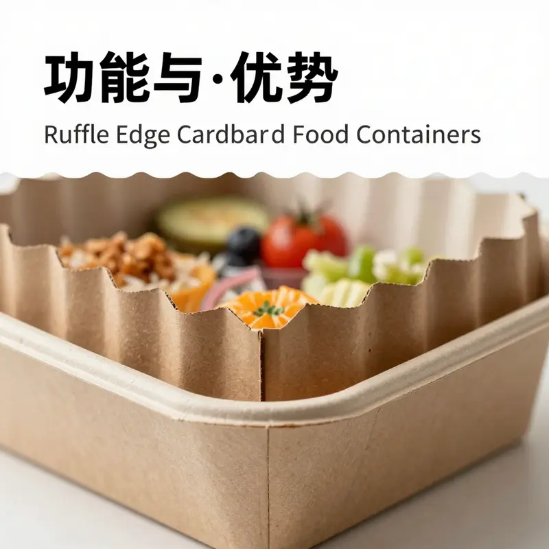 Ruffle edge cardboard containers made from eco-friendly materials.