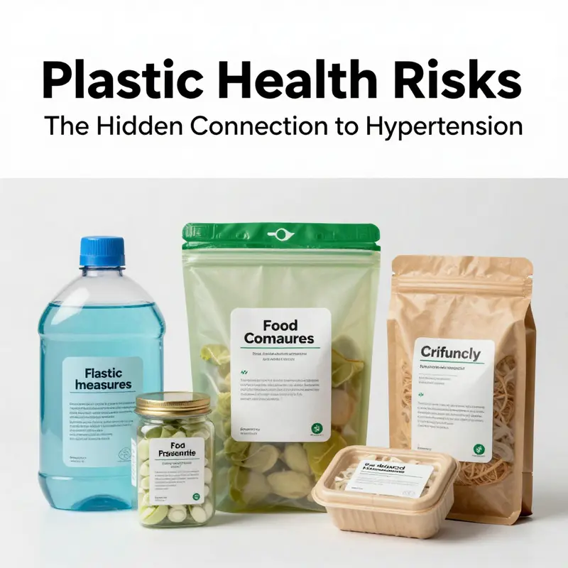 Illustration showcasing the health risks associated with food container plastics.