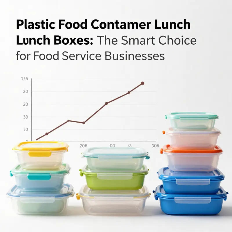 Various plastic food container lunch boxes showcasing their food-grade materials and safety certifications.