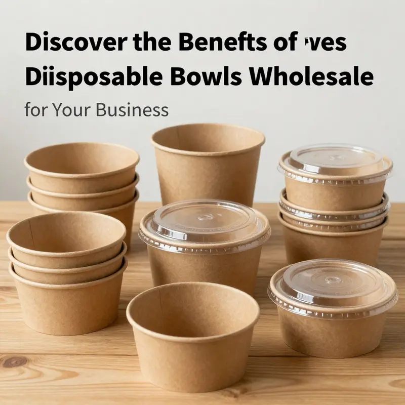 An assortment of brown disposable bowls highlighting various sizes and shapes, perfect for different food service needs.