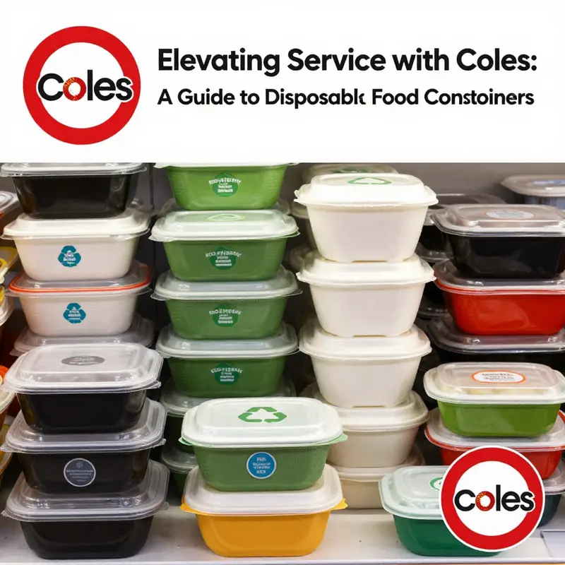 A variety of disposable food containers showcasing both functionality and eco-friendliness available at Coles.