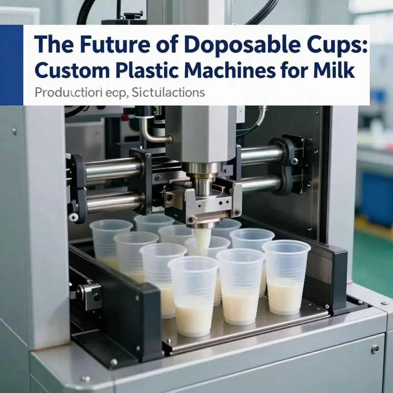 An advanced custom cup plastic machine showing the production process of disposable milk cups.