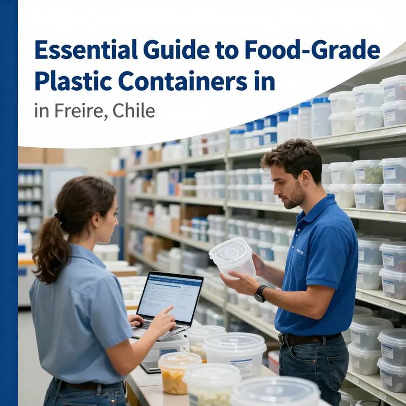 The local market in Freire highlighting a variety of food-grade plastic containers available.