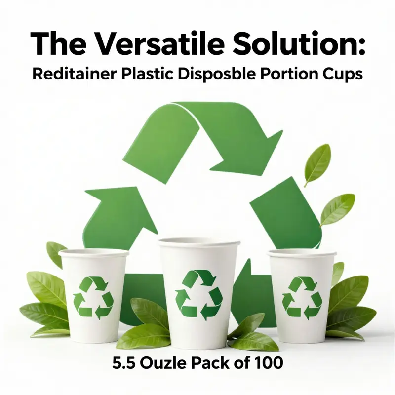 Highlighted features of Reditainer cups demonstrate their secure-lock and semi-transparent design.