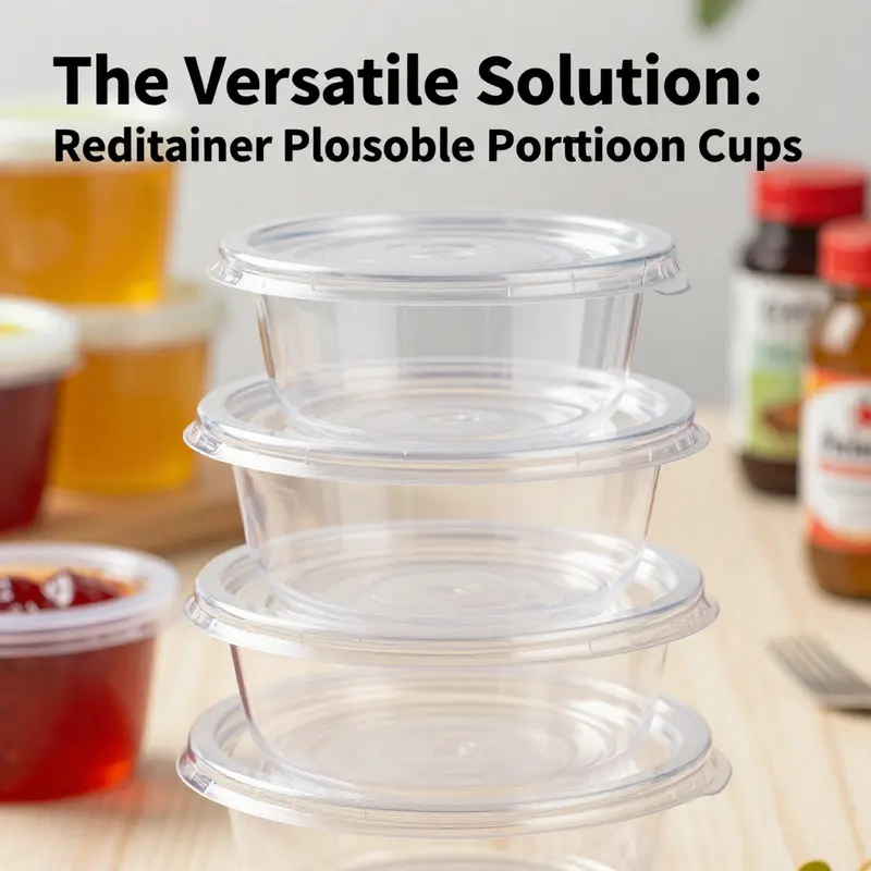 Highlighted features of Reditainer cups demonstrate their secure-lock and semi-transparent design.